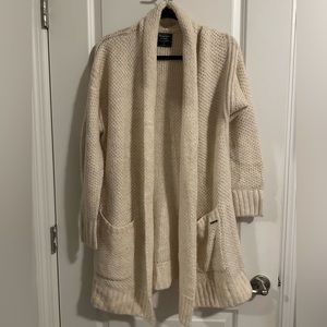 Abercrombie & Fitch|Cream Chunky knit open cardigan